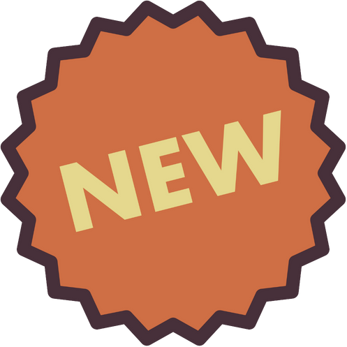 Oranger Sticker mit der Aufschrift 